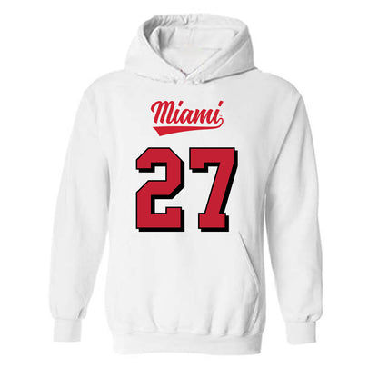 Miami of Ohio - NCAA Football : London Vickroy - 2024 Replica Shersey Hooded Sweatshirt-0