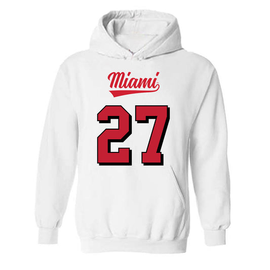 Miami of Ohio - NCAA Football : London Vickroy - 2024 Replica Shersey Hooded Sweatshirt-0