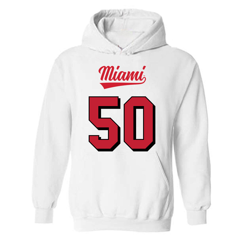 Miami of Ohio - NCAA Football : Zach Hultgren - 2024 Replica Shersey Hooded Sweatshirt-0