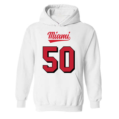 Miami of Ohio - NCAA Football : Zach Hultgren - 2024 Replica Shersey Hooded Sweatshirt-0