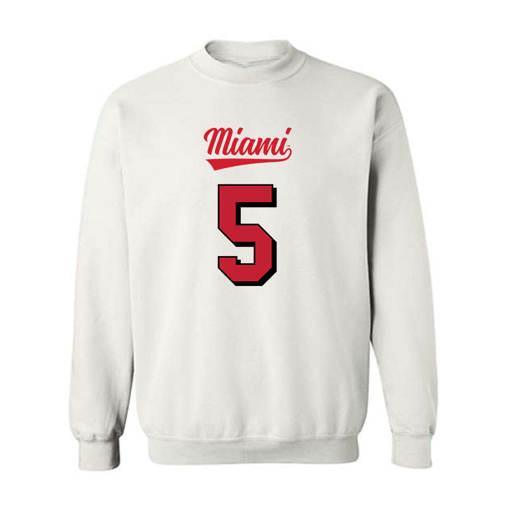Miami of Ohio - NCAA Football : Devin Bell - 2024 Replica Shersey Crewneck Sweatshirt-0