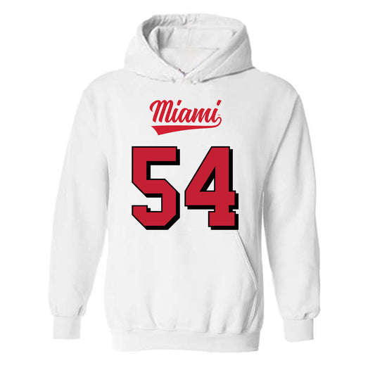 Miami of Ohio - NCAA Football : Evan Malcore - 2024 Replica Shersey Hooded Sweatshirt-0