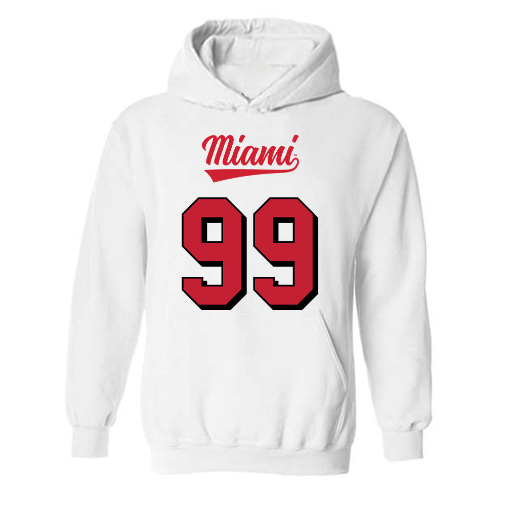 Miami of Ohio - NCAA Football : Oyeka Alexander - 2024 Replica Shersey Hooded Sweatshirt-0