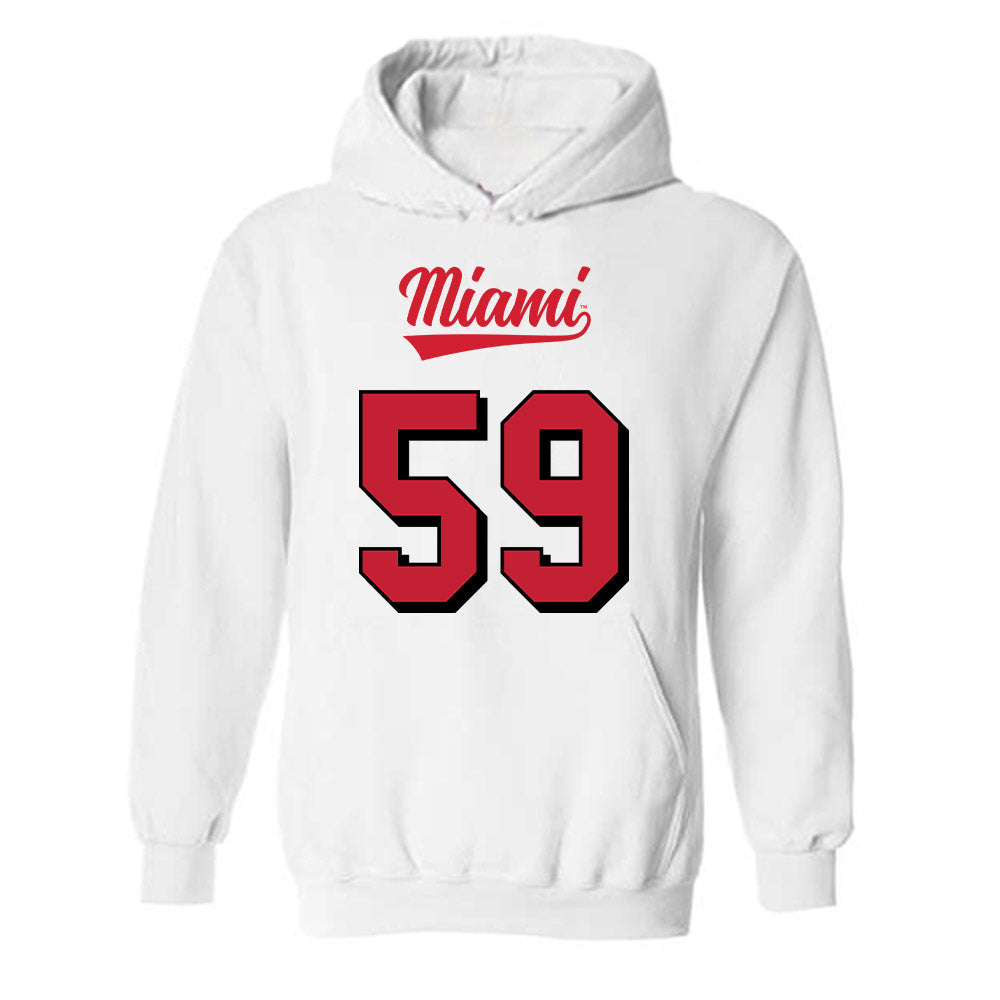 Miami of Ohio - NCAA Football : Mohamed Bangoura - 2024 Replica Shersey Hooded Sweatshirt-0