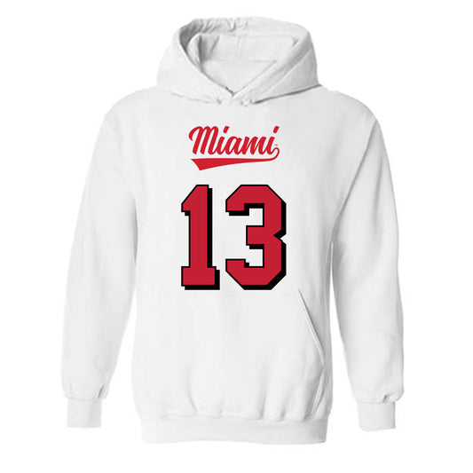 Miami of Ohio - NCAA Football : Thomas Gotkowski - 2024 Replica Shersey Hooded Sweatshirt-0