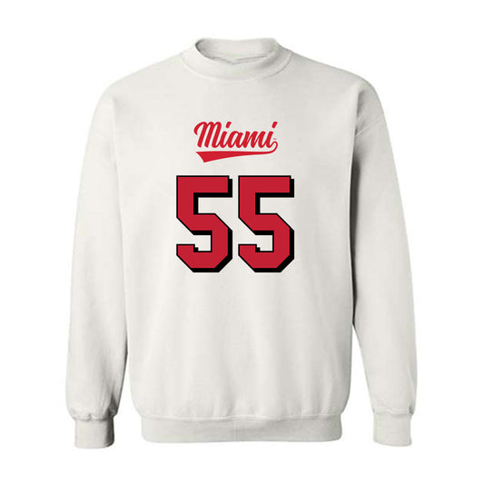 Miami of Ohio - NCAA Football : Ayden Annarino - 2024 Replica Shersey Crewneck Sweatshirt-0