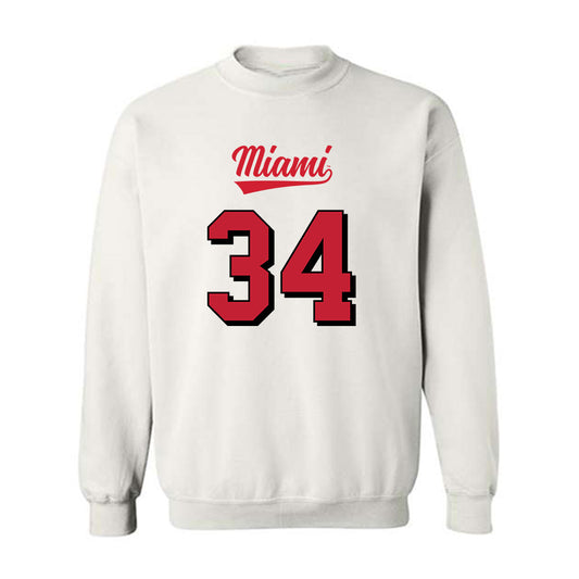 Miami of Ohio - NCAA Football : Amir Morelan - 2024 Replica Shersey Crewneck Sweatshirt-0