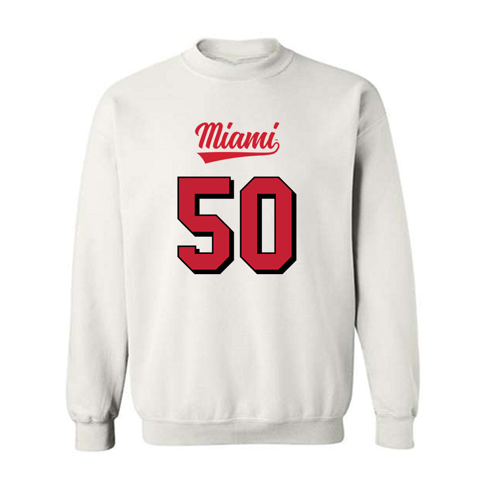 Miami of Ohio - NCAA Football : Zach Hultgren - 2024 Replica Shersey Crewneck Sweatshirt-0