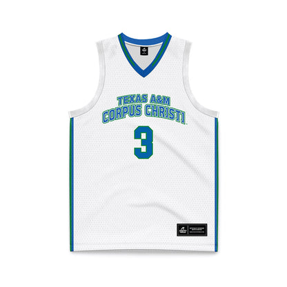 Texas A&M Corpus Christi - NCAA Men's Basketball : Mason Gibson - White Basketball Jersey-0
