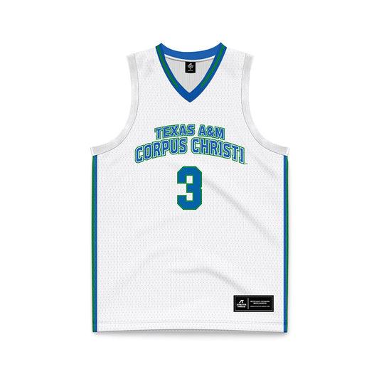 Texas A&M Corpus Christi - NCAA Men's Basketball : Mason Gibson - White Basketball Jersey-0