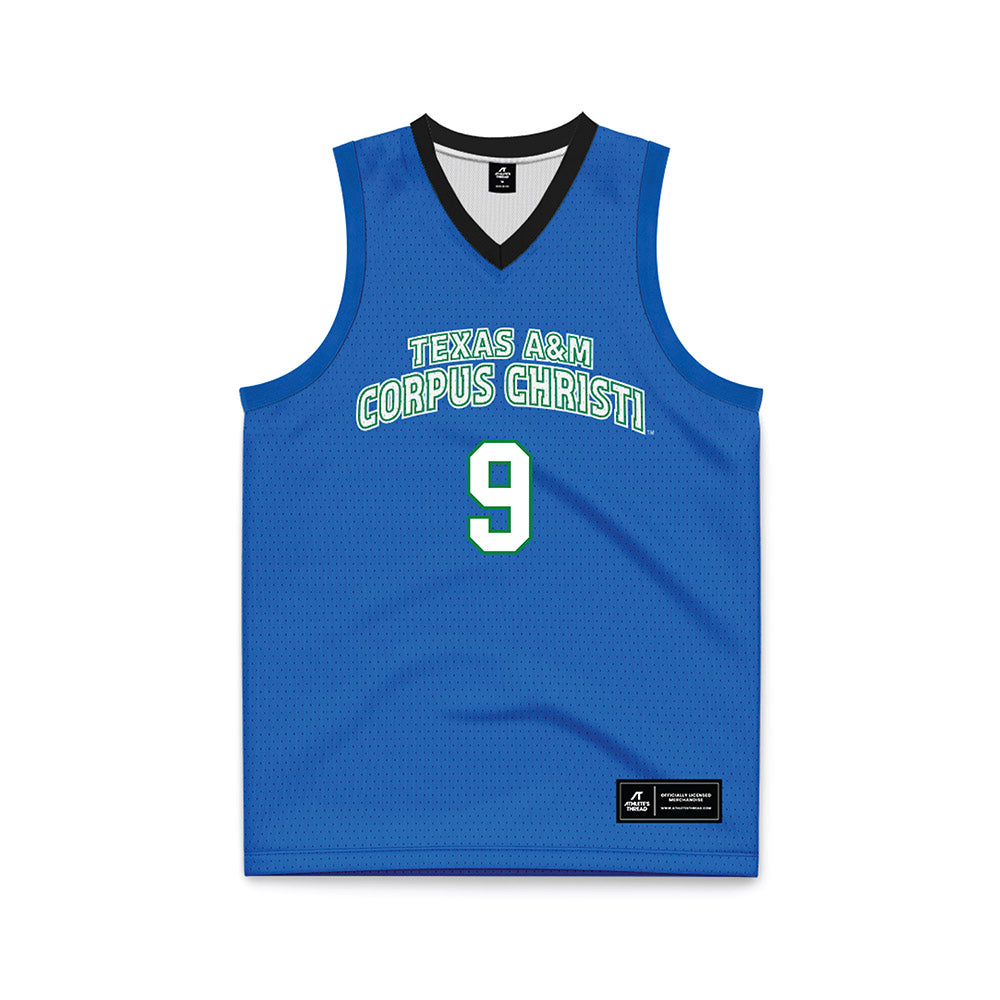 Texas A&M Corpus Christi - NCAA Women's Basketball : Trinity Slocum - Royal Basketball Jersey-0