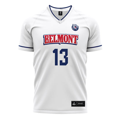 Belmont - NCAA Men's Soccer : Hayden Robinson - White Soccer Jersey-0