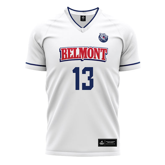 Belmont - NCAA Men's Soccer : Hayden Robinson - White Soccer Jersey-0