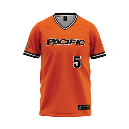 Pacific - NCAA Softball : Ariel Nava - Orange Baseball Jersey-0