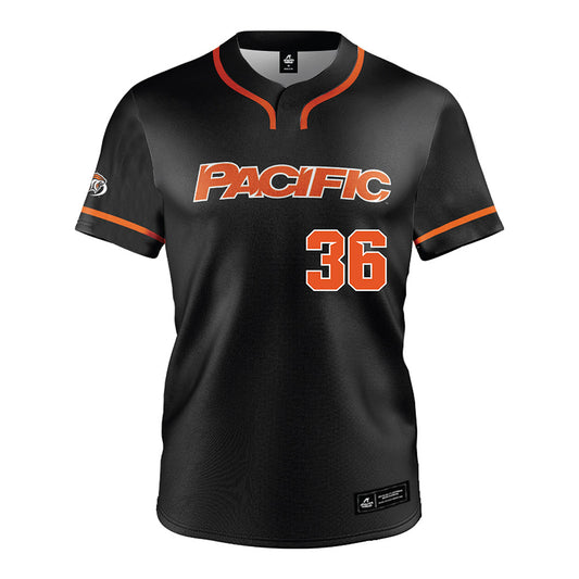 Pacific - NCAA Baseball : Jaren Ekkelboom - Black Jersey-0
