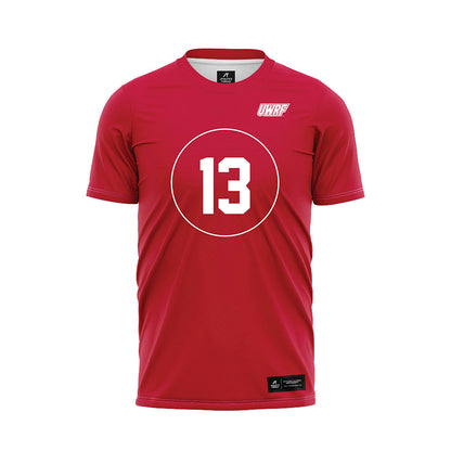 UW River Falls - NCAA Women's Soccer : Emma Haley - Red Soccer Jersey-0
