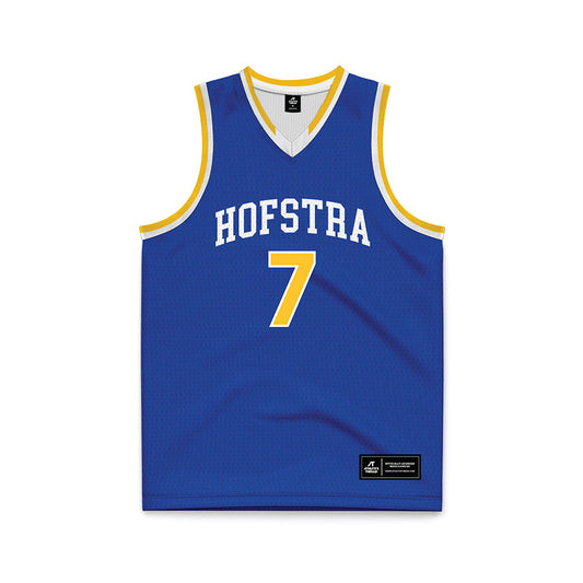 Hofstra - NCAA Men's Basketball : Jaeden Roberts - Blue Basketball Jersey-0
