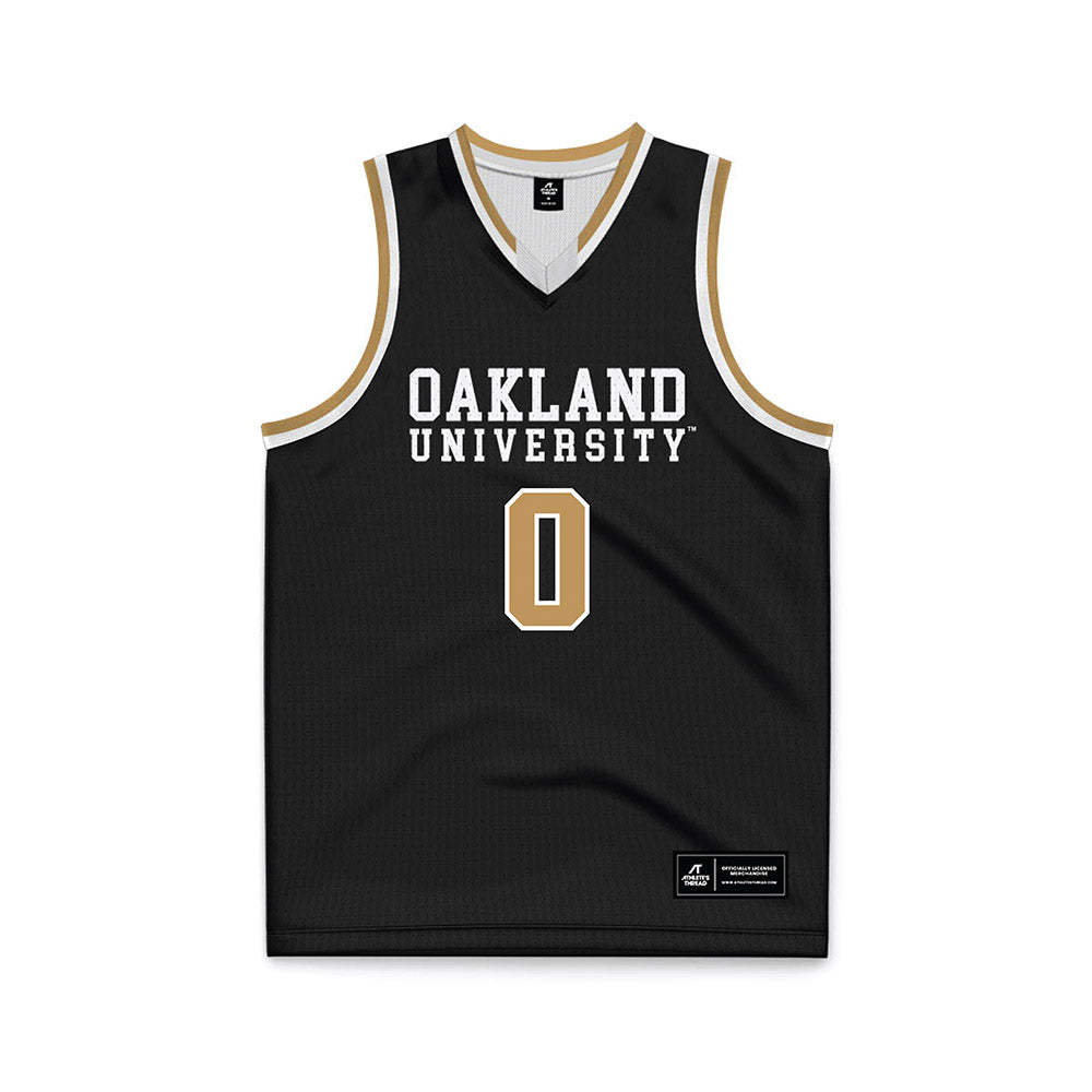 Oakland - NCAA Men's Basketball : Nassim Mashhour - Black Basketball Jersey-0