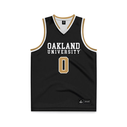 Oakland - NCAA Men's Basketball : Nassim Mashhour - Black Basketball Jersey-0