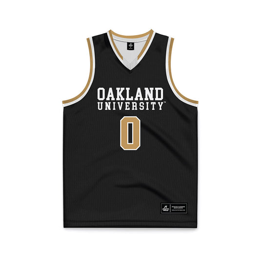 Oakland - NCAA Men's Basketball : Nassim Mashhour - Black Basketball Jersey-0