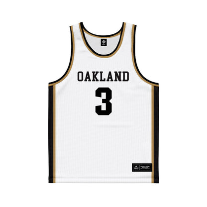 Oakland - NCAA Women's Basketball : Layla Gold - White Basketball Jersey-0