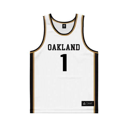 Oakland - NCAA Women's Basketball : Jazzy Dupree-Hebert - White Basketball Jersey-0