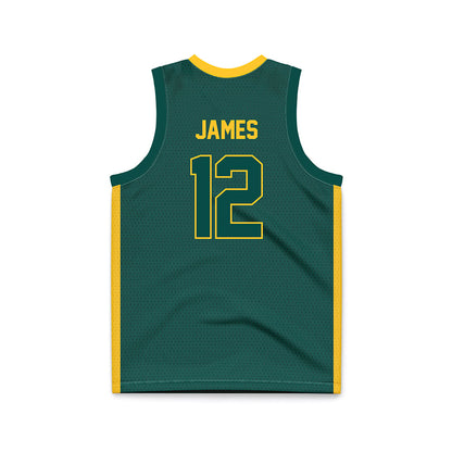 Cal Poly Humboldt - NCAA Men's Basketball : Sebastian James - Green Basketball Jersey-1