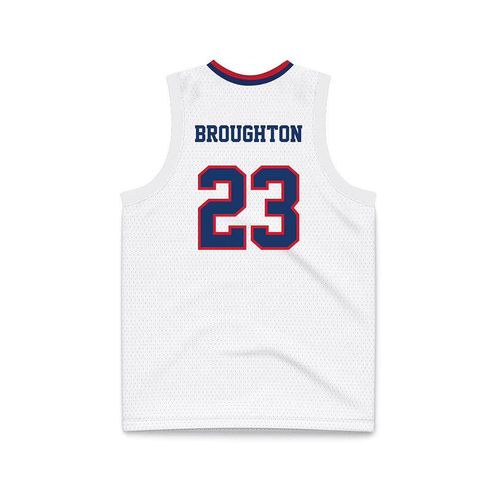 Francis Marion - NCAA Men's Basketball : Jaden Broughton - White Basketball Jersey-1
