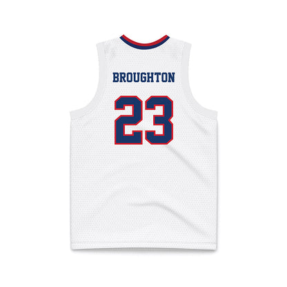 Francis Marion - NCAA Men's Basketball : Jaden Broughton - White Basketball Jersey-1