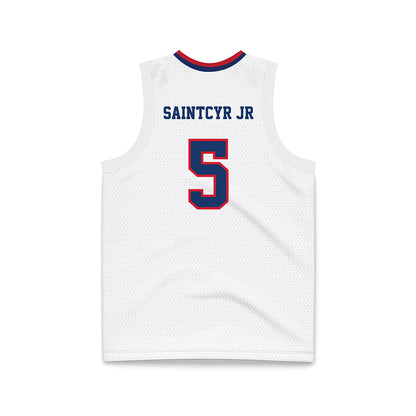 Francis Marion - NCAA Men's Basketball : Farid SaintCyr Jr - White Basketball Jersey-1