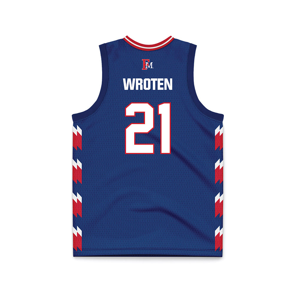 Francis Marion - NCAA Women's Basketball : Amaya Wroten - Navy Basketball Jersey-1