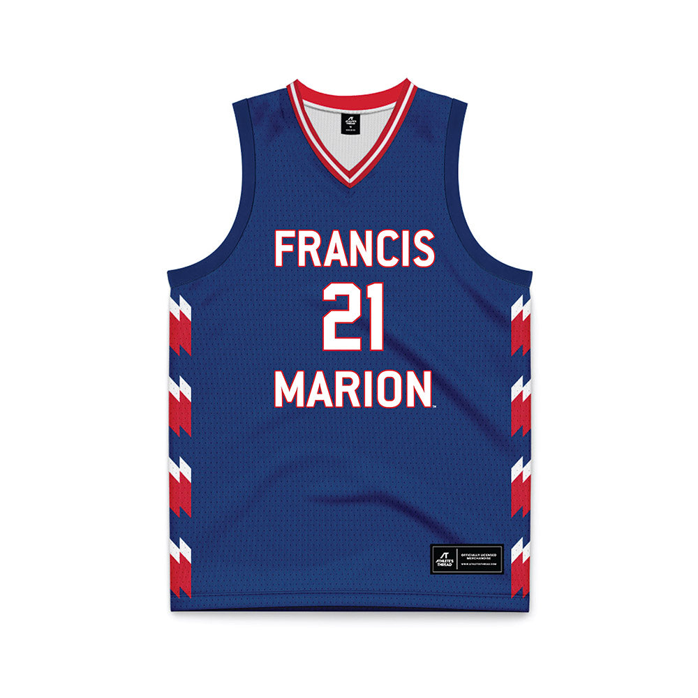 Francis Marion - NCAA Women's Basketball : Amaya Wroten - Navy Basketball Jersey-0