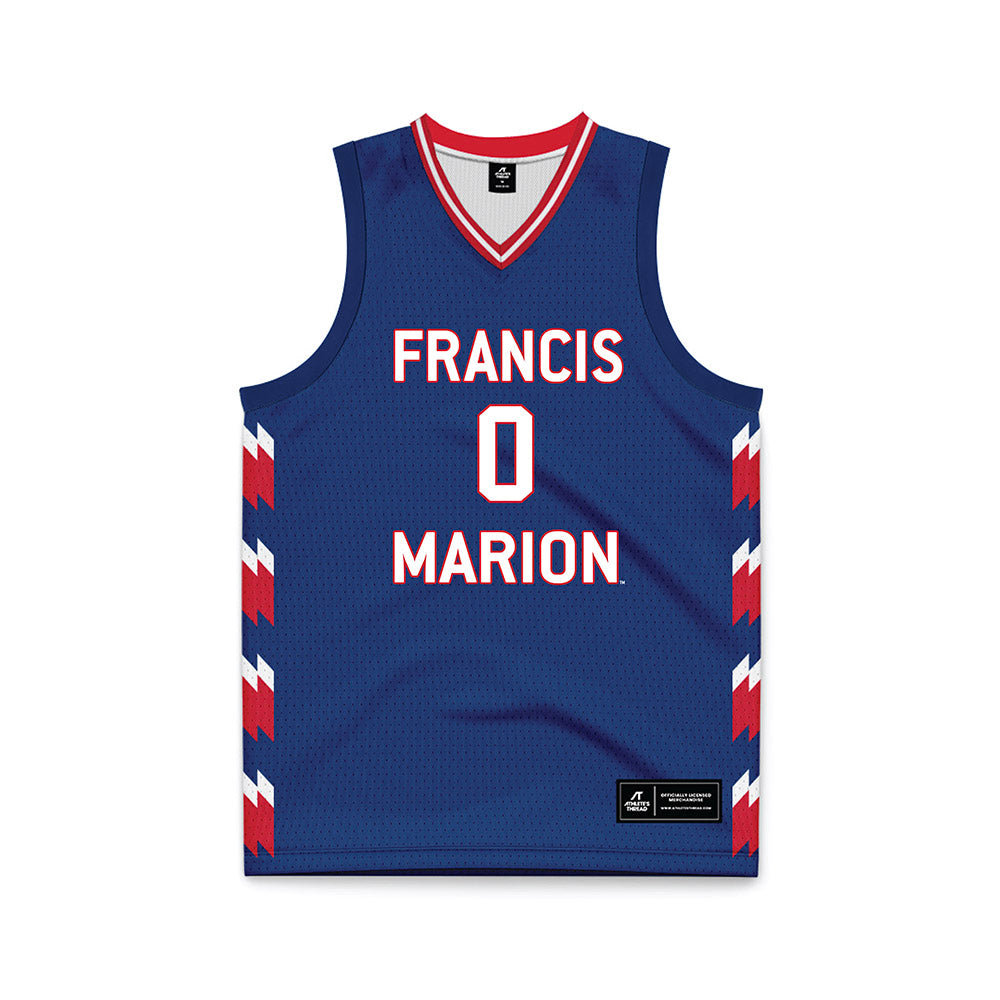 Francis Marion - NCAA Women's Basketball : Kiara Croskey - Navy Basketball Jersey-0