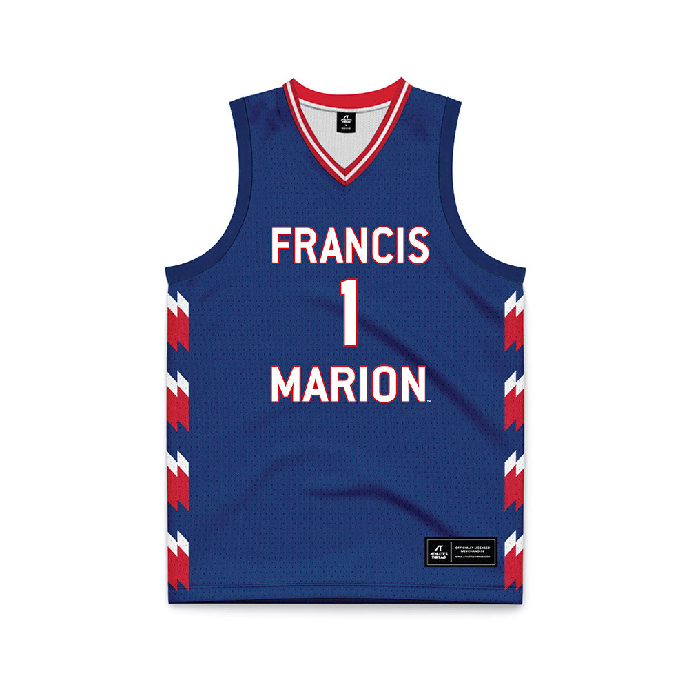 Francis Marion - NCAA Women's Basketball : Jaliyah Benefield - Navy Basketball Jersey-0