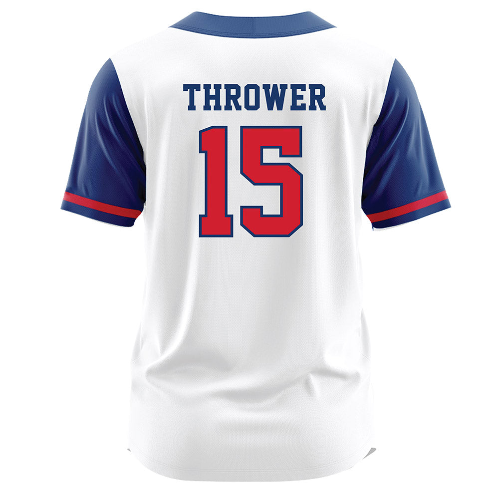 Francis Marion - NCAA Softball : Anderson Thrower - White Jersey-1