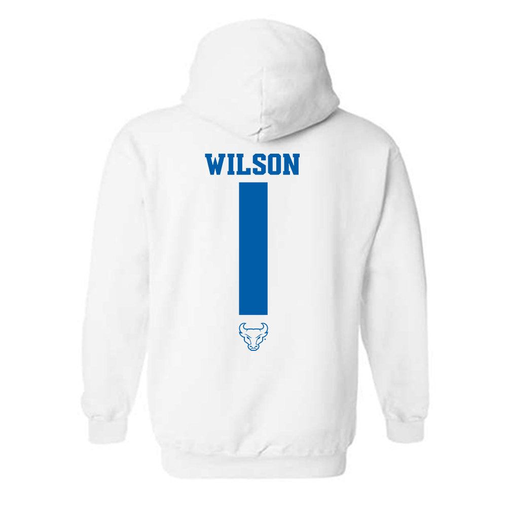 Buffalo - NCAA Women's Basketball : Asia Wilson - Classic Shersey Hooded Sweatshirt-1