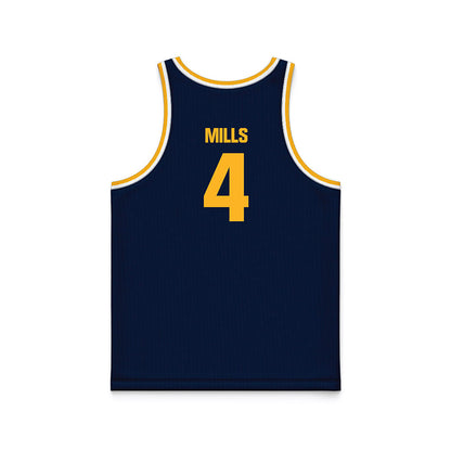 MCLA - NCAA Men's Basketball : Jayden Mills - Navy Basketball Jersey-1