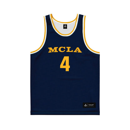 MCLA - NCAA Men's Basketball : Jayden Mills - Navy Basketball Jersey-0