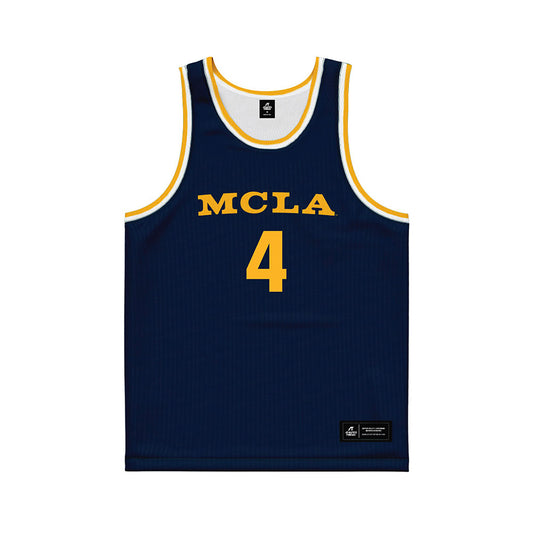 MCLA - NCAA Men's Basketball : Jayden Mills - Navy Basketball Jersey-0