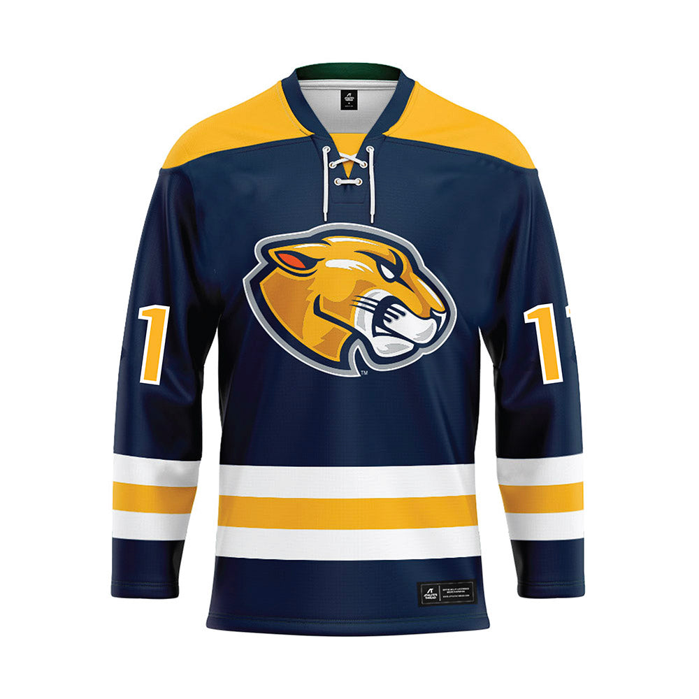 MCLA - NCAA Women's Ice Hockey : Isabelle Wurmser - Navy Hockey Jersey-0