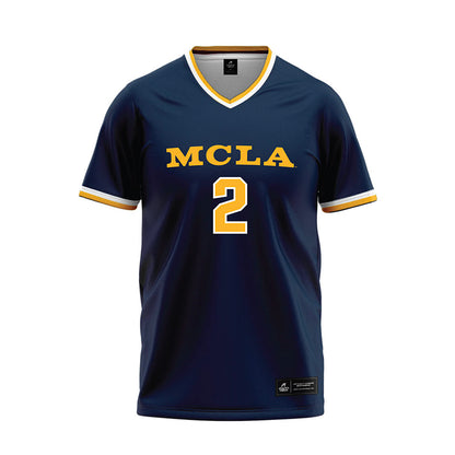 MCLA - NCAA Softball : Hannah Mitchem - Navy Baseball Jersey-0