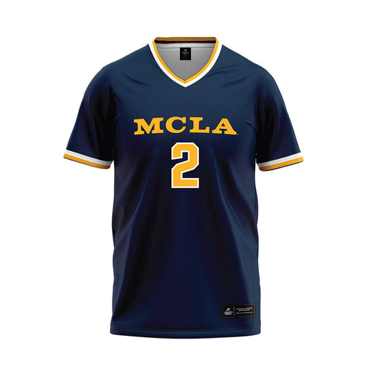 MCLA - NCAA Softball : Hannah Mitchem - Navy Baseball Jersey-0