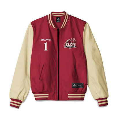 Elon - NCAA Football : Jevean Brown - Bomber Jacket-0