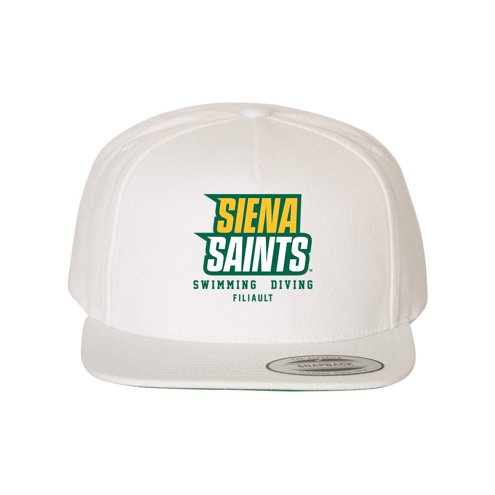 Siena - NCAA Women's Swimming & Diving : Julia Filiault - Snapback Hat-0