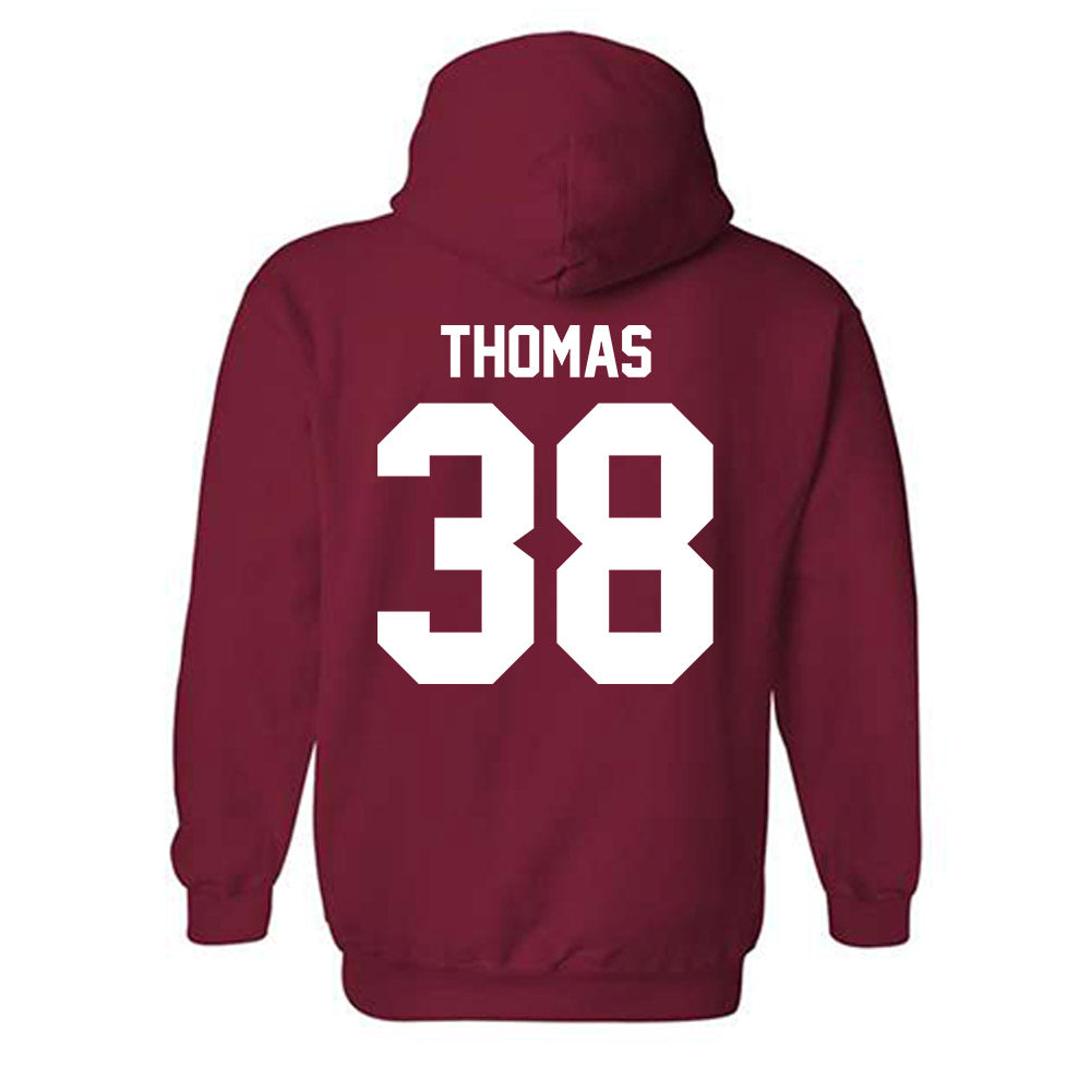 Ball State - NCAA Baseball : Kenskey Thomas - Classic Shersey Hooded Sweatshirt-1
