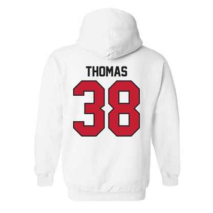 Ball State - NCAA Baseball : Kenskey Thomas - Classic Shersey Hooded Sweatshirt-1