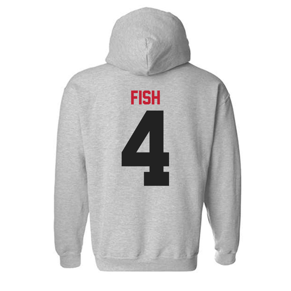 Ball State - NCAA Men's Basketball : Kayden Fish - Hooded Sweatshirt-1