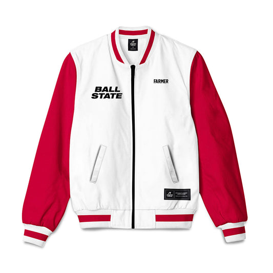 Ball State - NCAA Men's Swimming & Diving : Ryan Farmer - Bomber Jacket-0