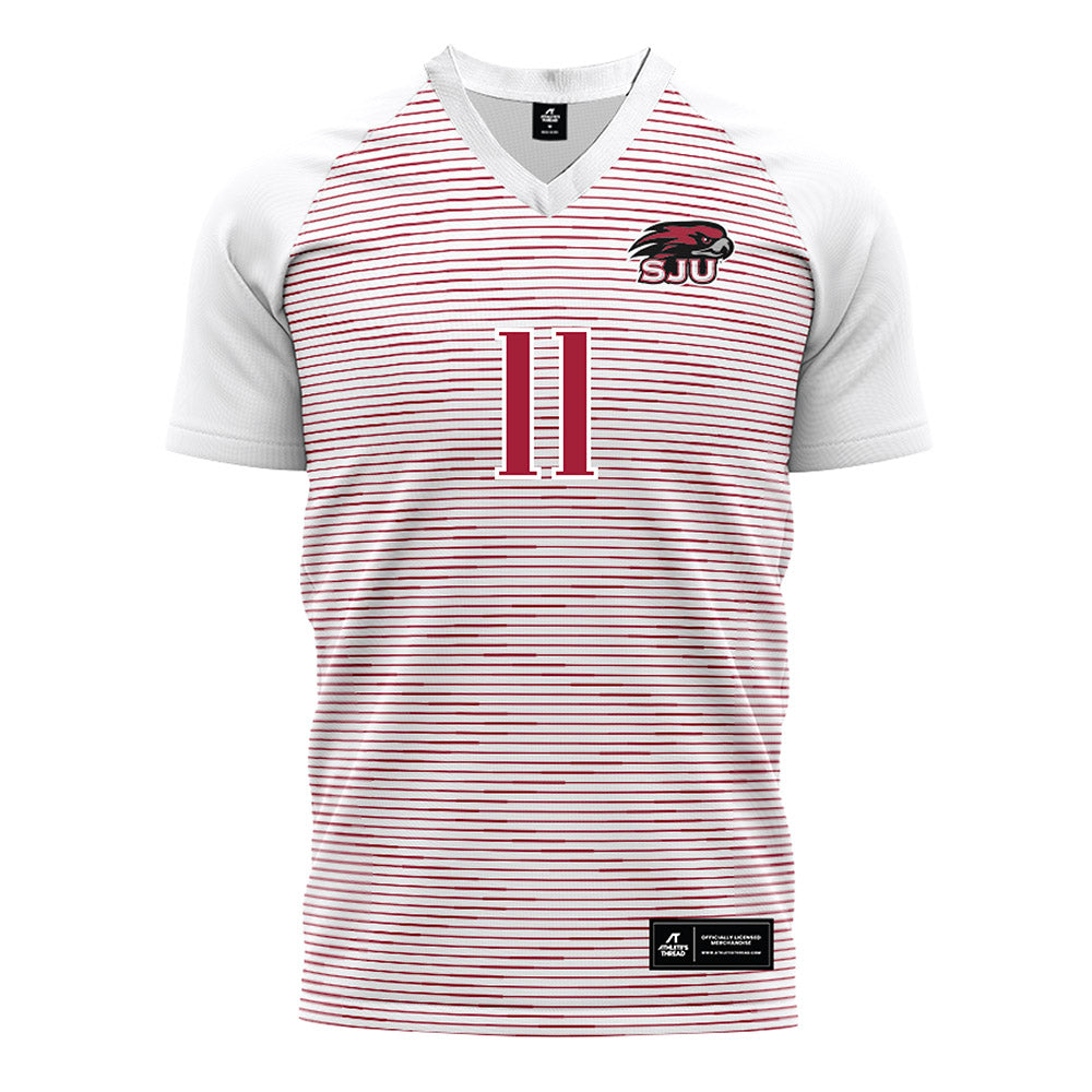 St. Joe's - NCAA Men's Soccer : Sebastian Perez-Gasiba - White Soccer Jersey-0