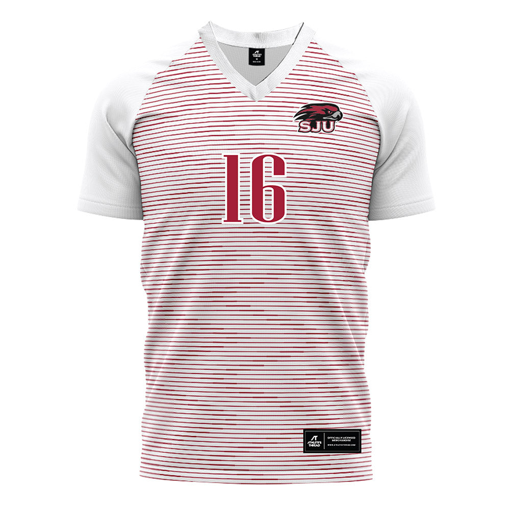 St. Joe's - NCAA Men's Soccer : Matteo Mazzotta - White Soccer Jersey-0